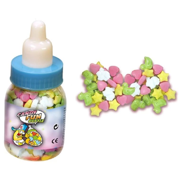 Biberon assortiment de bonbons colorés